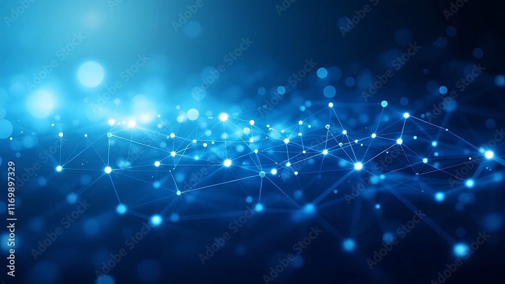 Obraz premium Abstract blue data connections background with copy space