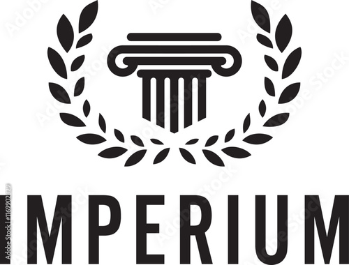 caesar imperium rome tample in capitol of athens logo design