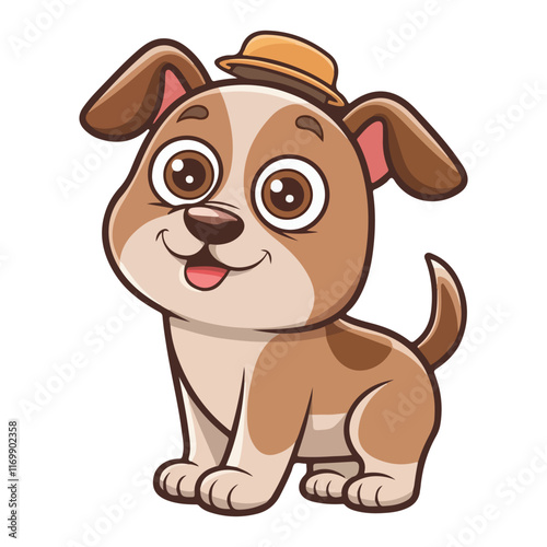 Wallpaper Mural Cute Cartoon Dog Wearing a Hat Torontodigital.ca