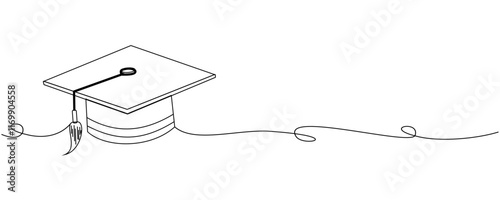University graduation line art vector