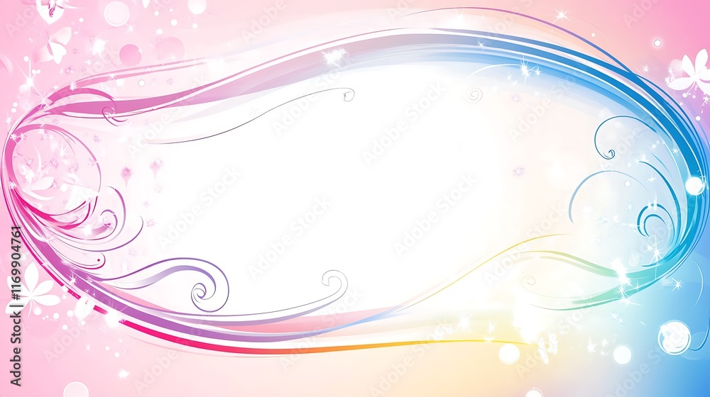 Pastel Swirls Floral Frame Design Background Pastel Swirls Floral Frame Design Background
