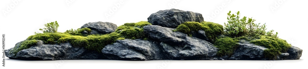 Moss Covered Rocks And Lush Green Plants Moss Covered Rocks And Lush Green Plants