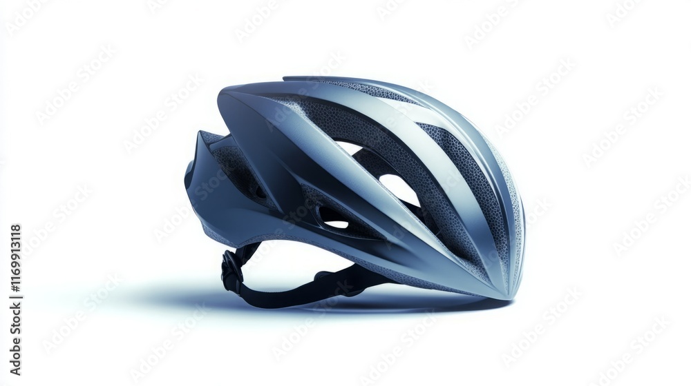 Sleek, grey bicycle helmet isolated on white background. Sleek, grey bicycle helmet isolated on white background.