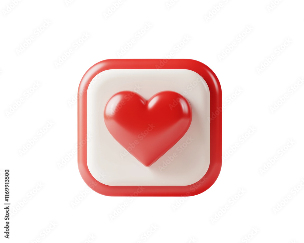3D heart icon for love and affection themes. 3D heart icon for love and affection themes.