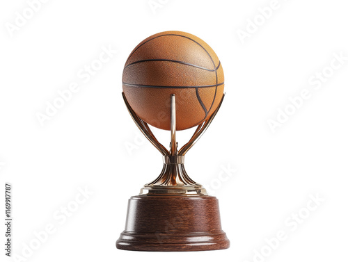 Basketball trophy symbolizing victory and achievement. photo