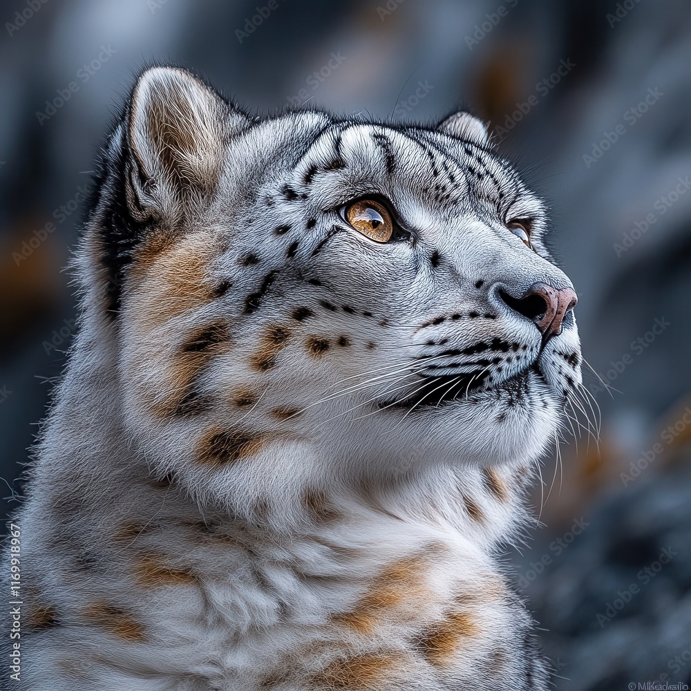 Fototapeta premium [Siberian tiger wildlife photography portrait] Siberian Tiger Portrait Majestic Endangered Species with Intense Gaze