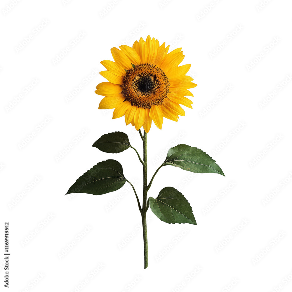 Fototapeta premium Bright sunflower with vibrant yellow petals.
