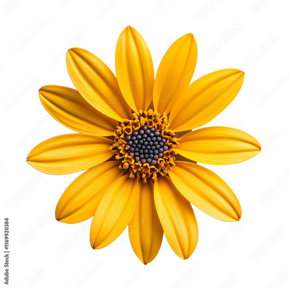 Obraz premium Bright yellow flower with vibrant petals.