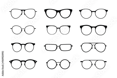 A Collection Of Twelve Different Eyeglass Frame Designs
