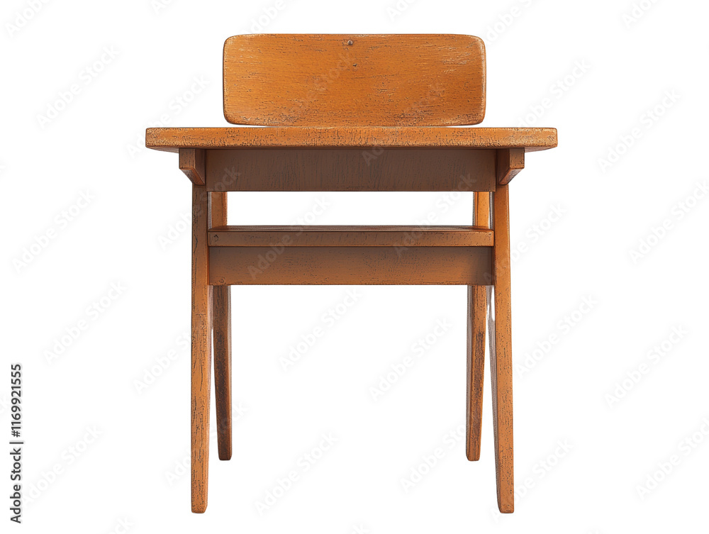 Fototapeta premium Classic wooden school desk with a simple design.