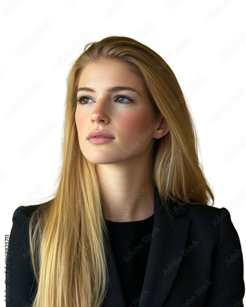 Confident woman looking towards the future.