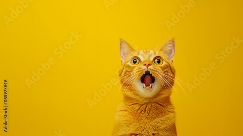 Crazy cat with cute with copy space new style 