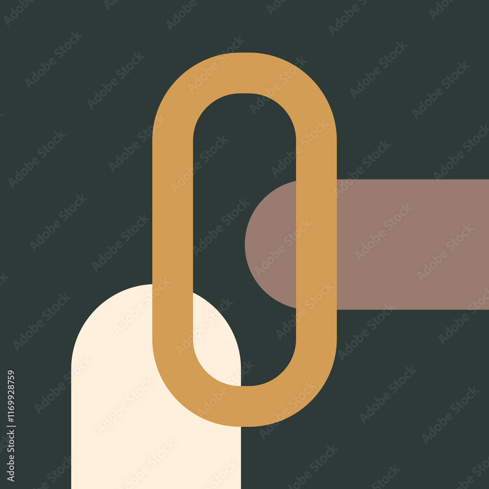 A minimalist composition of three organic shapes on a dark green background A minimalist composition of three organic shapes on a dark green background