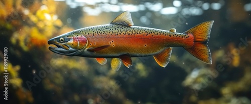 Vibrant Rainbow Trout in its Natural Habitat photo