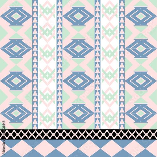 Geometric Ethnic pattern, Native American tribal fabric, tile, carpet, vector, illustration design