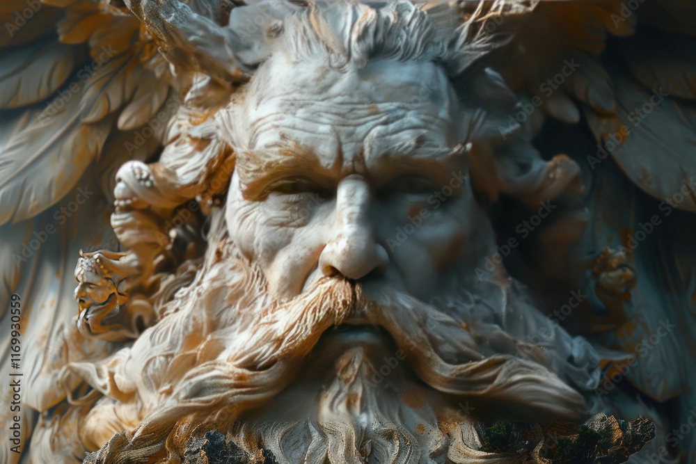 ancient wooden pagan idol, face with beard and mustache,. ancient wooden pagan idol, face with beard and mustache,.