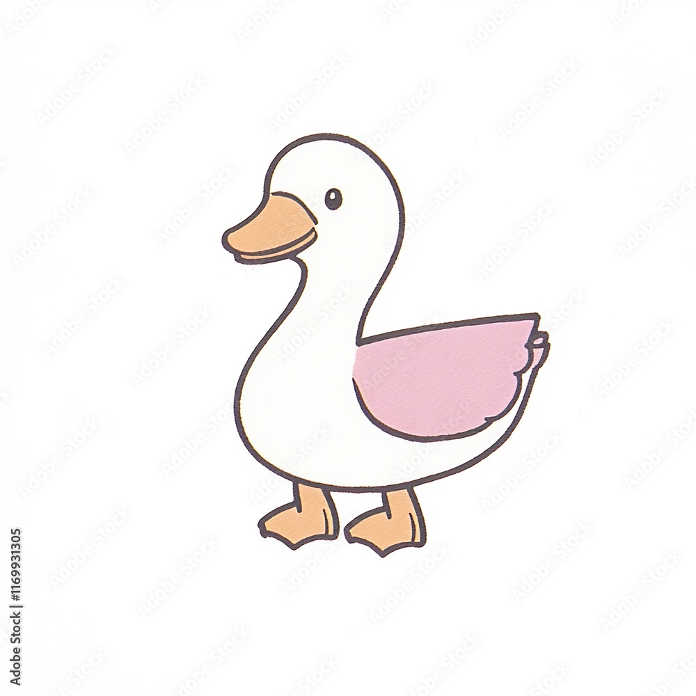Charming Hand-Drawn Goose Illustration: Sweet, Simple Line Art Design. AI Generated Charming Hand-Drawn Goose Illustration: Sweet, Simple Line Art Design. AI Generated