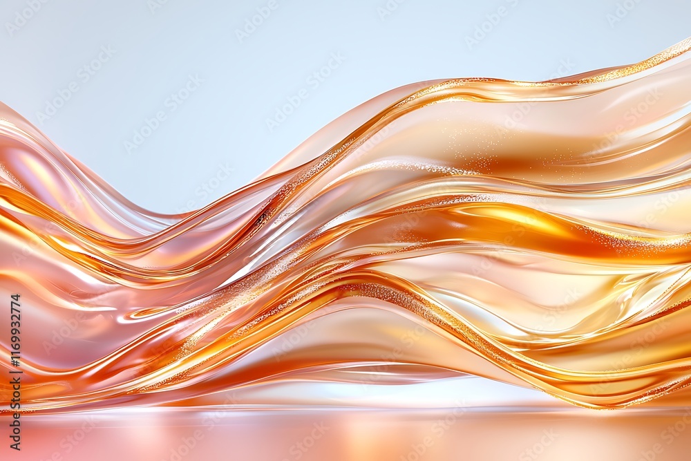 Abstract orange and gold liquid flowing waves, elegant and luxurious background. Abstract orange and gold liquid flowing waves, elegant and luxurious background.