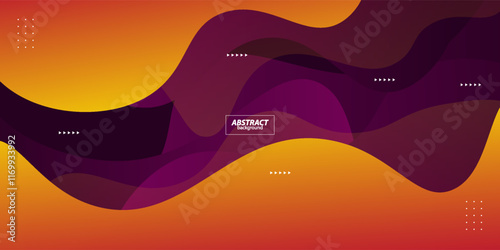Abstract 3D background colored waves with orange and purple gradient colors in the background. Vector eps10
