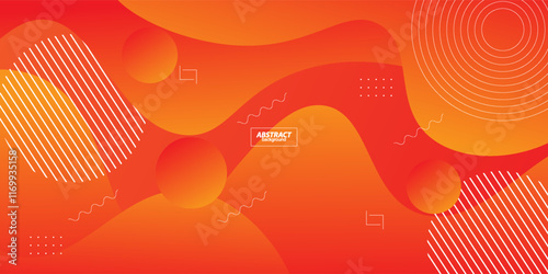 Abstract bright orange wavy background with dynamic shape design and simple pattern. Vector Eps10