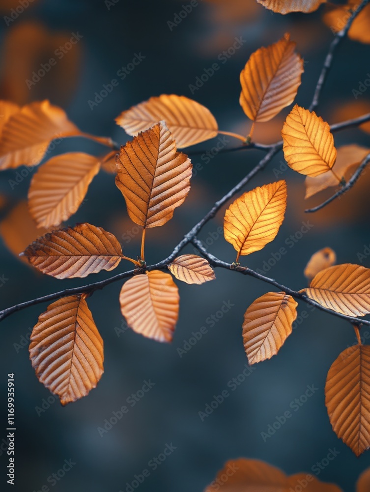 Obraz premium Fall foliage with sunlight filtering through, creating a warm glow.