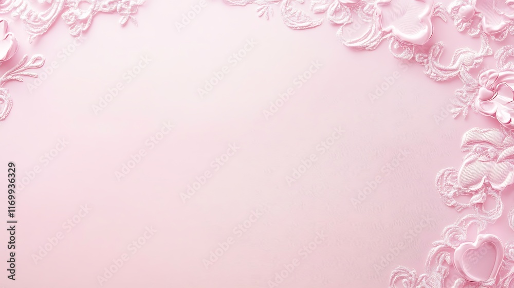 Pink Background with Delicate Floral Lace Design Pink Background with Delicate Floral Lace Design