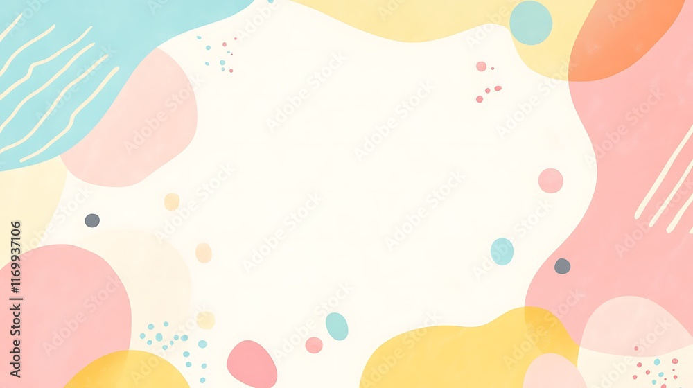 Abstract Pastel Shapes Background Design With White Space Abstract Pastel Shapes Background Design With White Space