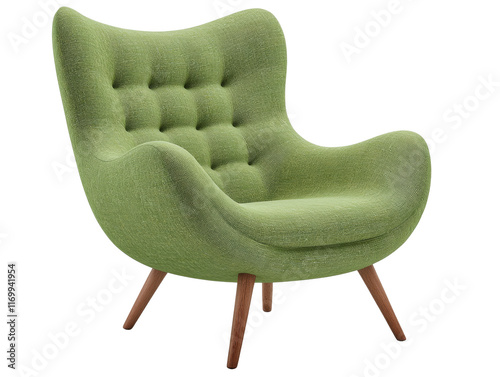 Stylish green armchair for modern interiors.