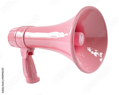 Stylish pink megaphone for announcements.