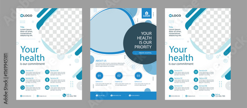 Modern healthcare and medical flyer or poster design layout, leaflets decoration for printing and presentation vector, cover a4 template design