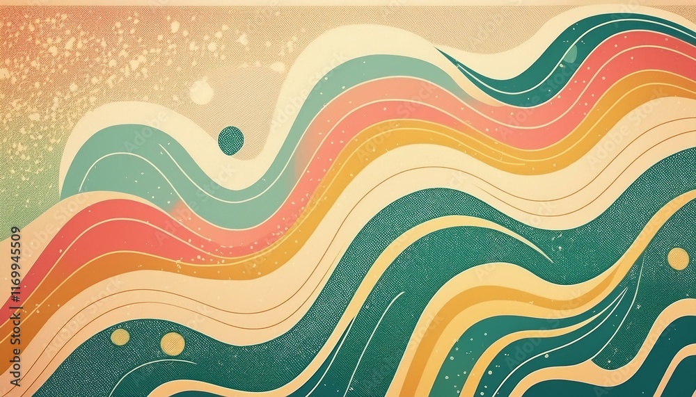 カラフルな波のイメージ背景