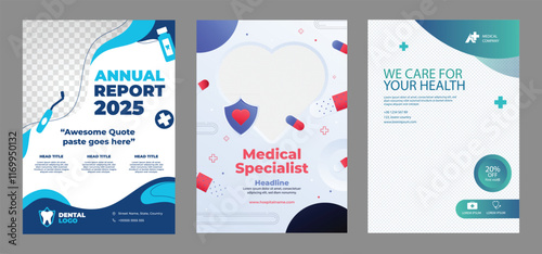 Medical Health Conference live webinar banner invitation and social media post template. Healthcare webinar invitation design. Healthcare banner template