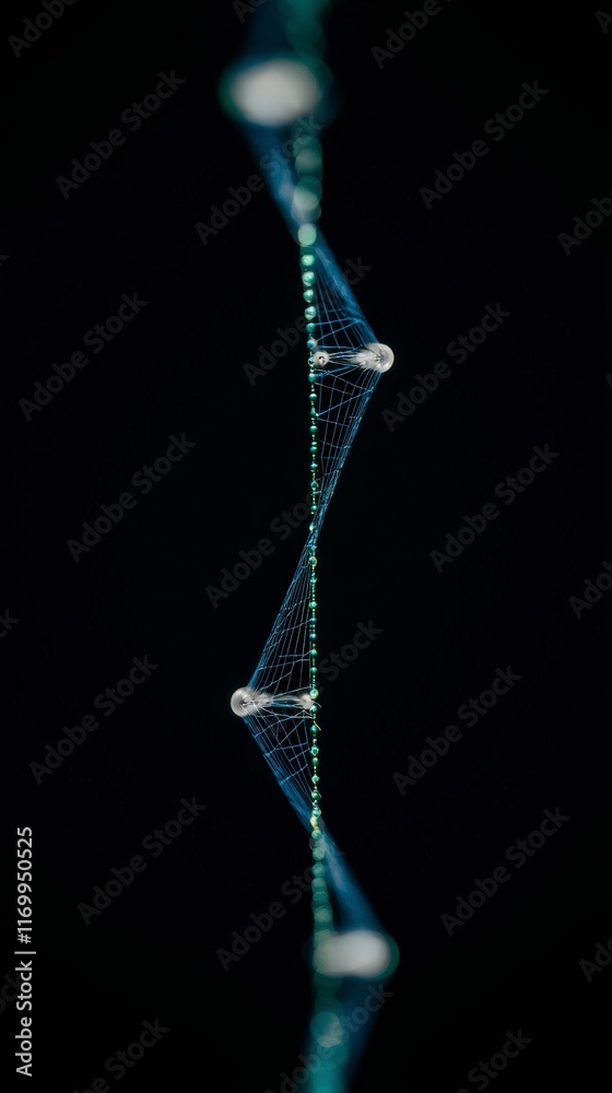 Futuristic Network Mesh Abstract Blue Green Tech Lines Futuristic Network Mesh Abstract Blue Green Tech Lines