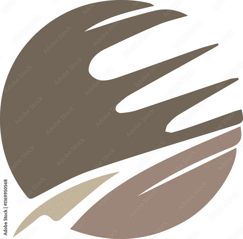 Modern abstract symbol logo icon design as a silhouette depiction of a high-tech company mascot emblem