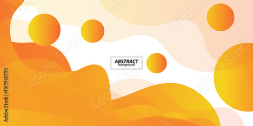 Abstract orange wave fluid background with colorful bright gradient. Simple background design with abstract geometric pattern for banner, flyer, presentation and business card. Vector Eps10