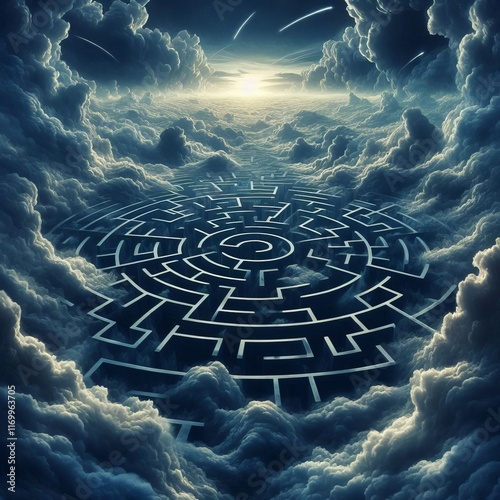 Cloud Labyrinth A maze like formation of dark clouds photo