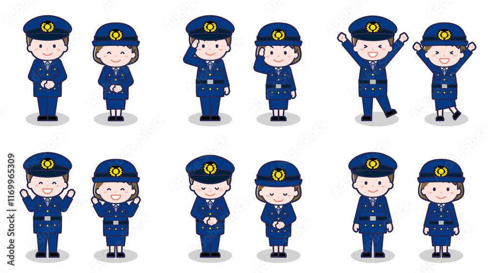 警察官の男女 01 警察官の男女 01
