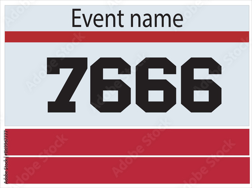 Bib Number Vector Illustration photo