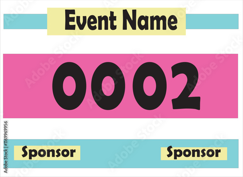Bib number vector illustration