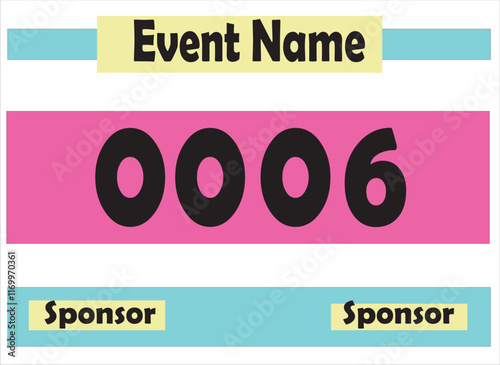 Bib number vector illustration