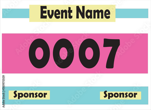 Bib number vector illustration