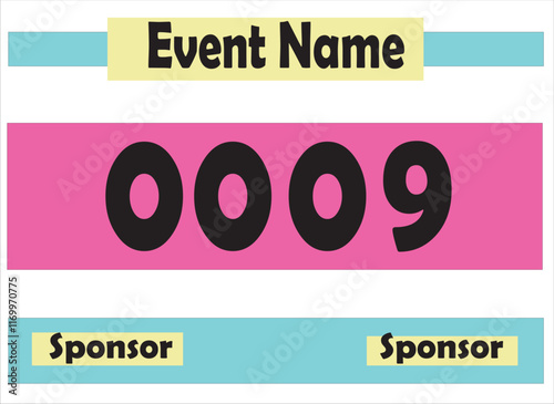 Bib number vector illustration photo