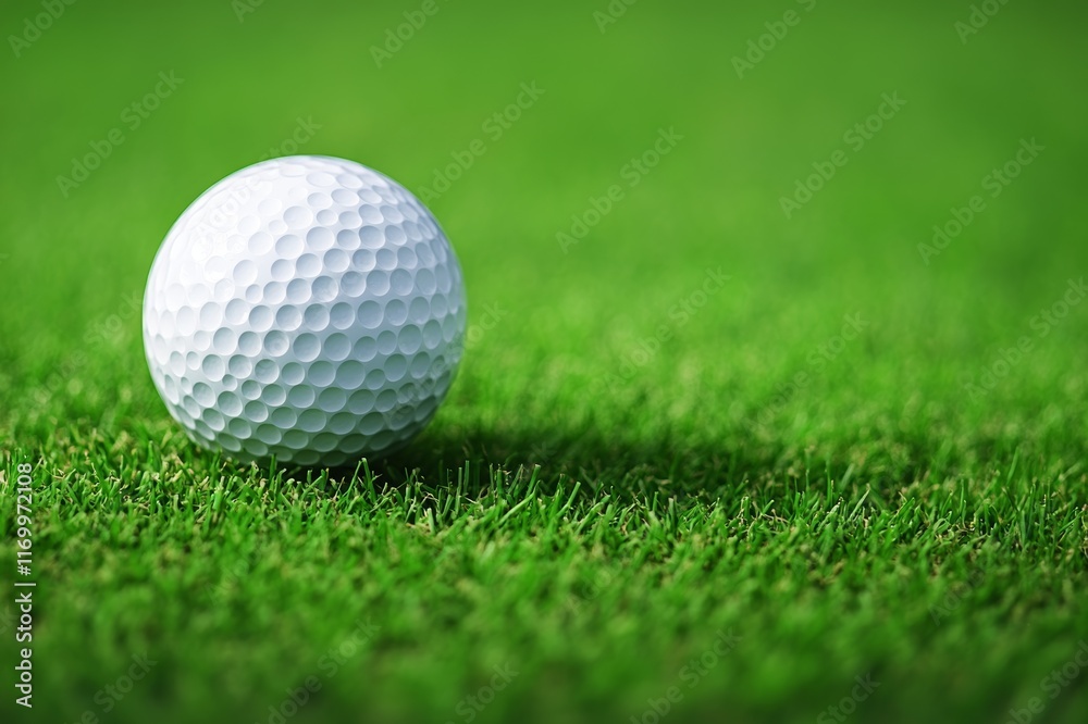 Close-up of a golf ball on green grass. Close-up of a golf ball on green grass.