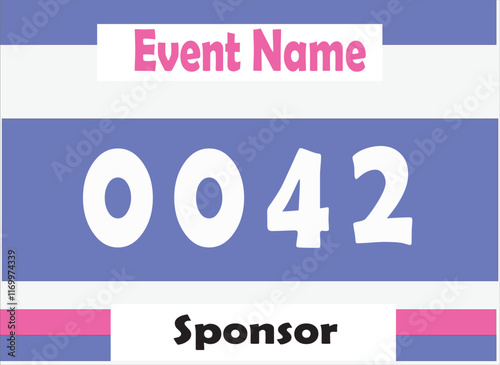 Bib number vector illustration