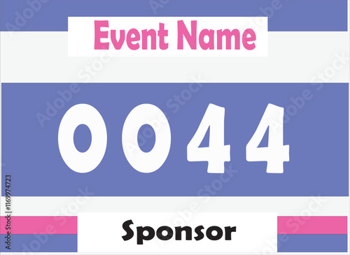 Bib number vector illustration
