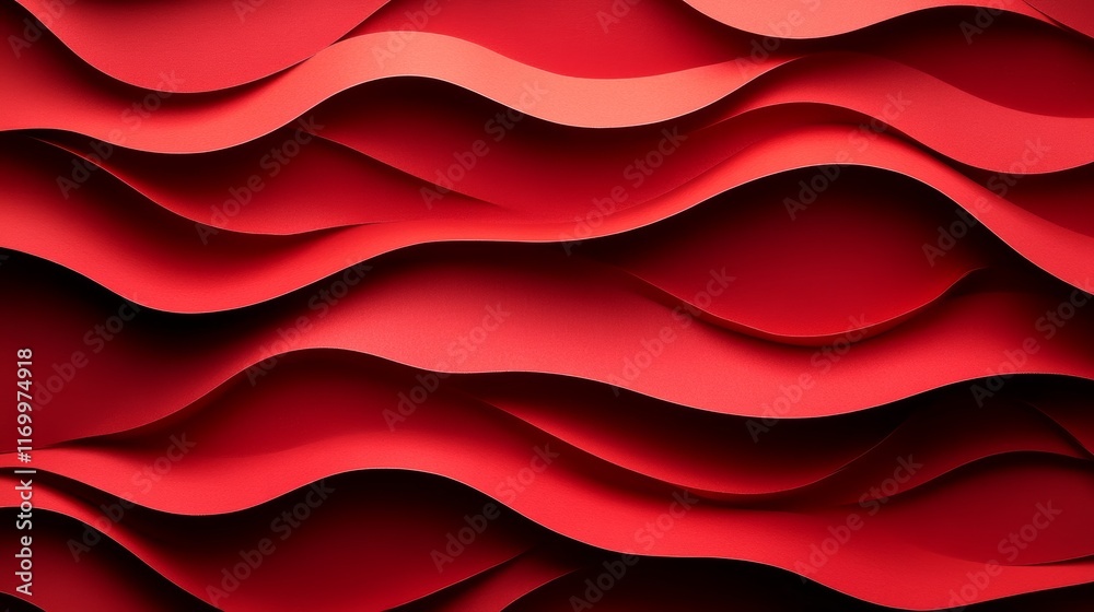 Dynamic red waves creating layered paper texture. Dynamic red waves creating layered paper texture.