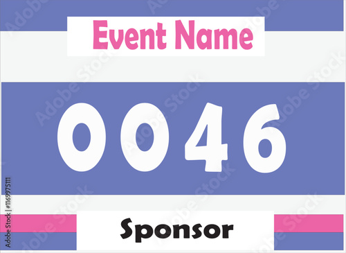 Bib number vector illustration