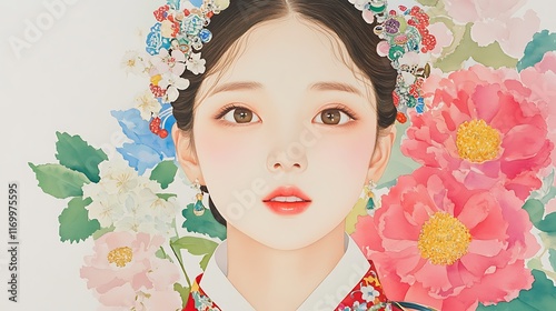 Embracing Tradition and Nature with a Colorful Floral Design