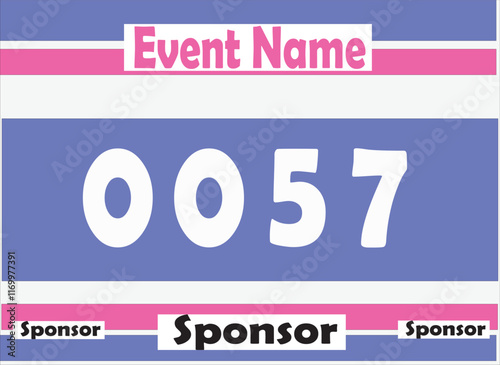 Bib number vector illustration