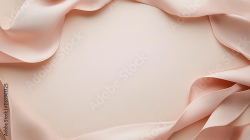 Elegant Pink Silk Ribbon Frame Background